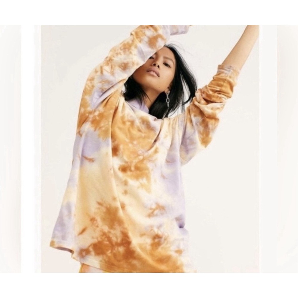 Free People With A Free Tie-Dye Crewneck Long Sleeve Cotton Hippie Sz XS